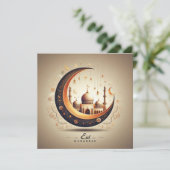 Eid Mubarak Ramadan Aanpasbare Groet Tekst Feestdagenkaart (Staand voorkant)