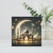 Eid Mubarak Ramadan Aanpasbare Groet Tekst Ho Feestdagenkaart (Staand voorkant)
