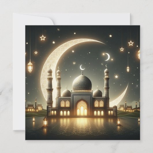 Eid Mubarak Ramadan Aanpasbare Groet Tekst Ho Feestdagenkaart (Voorkant)