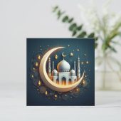 Eid Mubarak Ramadan Aanpasbare Groetetekst Feestdagenkaart (Staand voorkant)