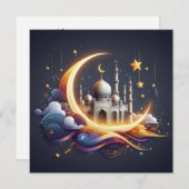 Eid Mubarak Ramadan Aanpasbare Groetetekst Feestdagenkaart (Voorkant / Achterkant)