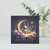 Eid Mubarak Ramadan Aanpasbare Groetetekst Feestdagenkaart (Staand voorkant)