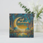 Eid Mubarak Ramadan Aanpasbare Groetetekst Ho Feestdagenkaart (Staand voorkant)