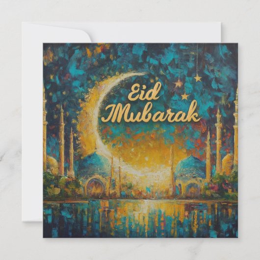 Eid Mubarak Ramadan Aanpasbare Groetetekst Ho Feestdagenkaart (Voorkant)