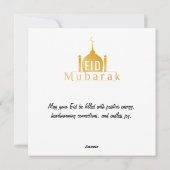 Eid Mubarak Ramadan Aanpasbare Groetetekst Ho Feestdagenkaart (Achterkant)