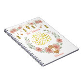 Eid Mubarak|Ramadan Arabische kalligrafie Bloemen  Notitieboek (Rechterzijde)