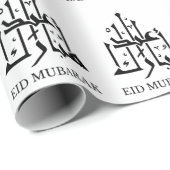 Eid Mubarak/Ramadan Arabische Kalligrafie Zwart Cadeaupapier (Rol Hoek)