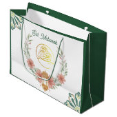 Eid Mubarak | Ramadan Bloemen Goud Groen Groeten Groot Cadeauzakje (Voorkant Gekanteld)