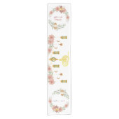 Eid Mubarak | Ramadan Bloemen Kransen Kalligrafie Korte Tafelloper (Voorkant)