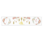 Eid Mubarak | Ramadan Bloemen Kransen Kalligrafie Korte Tafelloper (Horizontaal)
