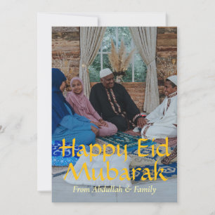 Eid Mubarak Ramadan Eid Al-fitr Elegant Foto Goud Feestdagenkaart