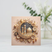 Eid Mubarak Ramadan  Groeten Tekst Feestdagenkaart (Staand voorkant)