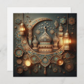 Eid Mubarak Ramadan  Groeten Tekst Feestdagenkaart (Voorkant / Achterkant)