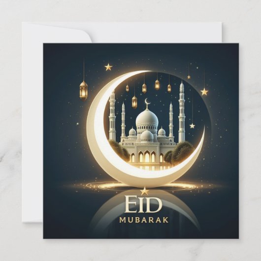 Eid Mubarak Ramadan Groeten Tekst Feestdagenkaart (Voorkant)