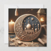 Eid Mubarak Ramadan  Groeten Tekst Feestdagenkaart (Voorkant)