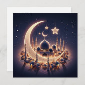 Eid Mubarak Ramadan  Groeten Tekst Feestdagenkaart (Voorkant / Achterkant)