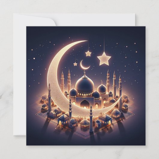 Eid Mubarak Ramadan  Groeten Tekst Feestdagenkaart (Voorkant)