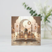 Eid Mubarak Ramadan  Groeten Tekst Feestdagenkaart (Staand voorkant)