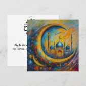 Eid Mubarak Ramadan  Groeten Tekst Feestdagenkaart (Voorkant / Achterkant)