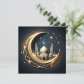 Eid Mubarak Ramadan Groeten Tekst Ho Feestdagenkaart (Staand voorkant)