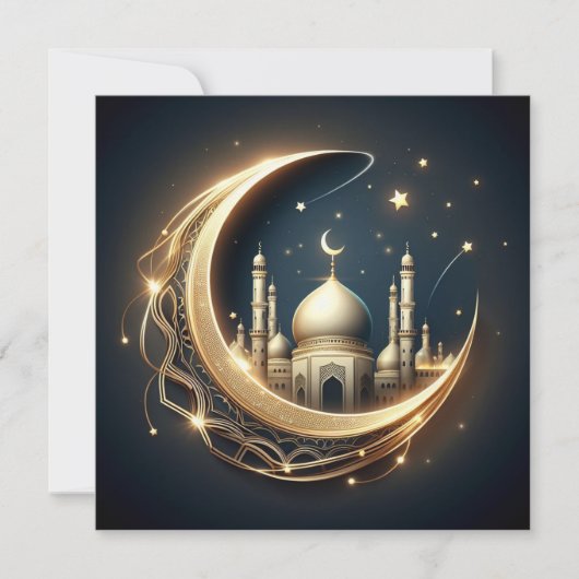 Eid Mubarak Ramadan Groeten Tekst Ho Feestdagenkaart (Voorkant)