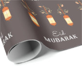 Eid Mubarak-Ramadan Kareem Bloemenlantaarn Islamit Cadeaupapier (Rol Hoek)