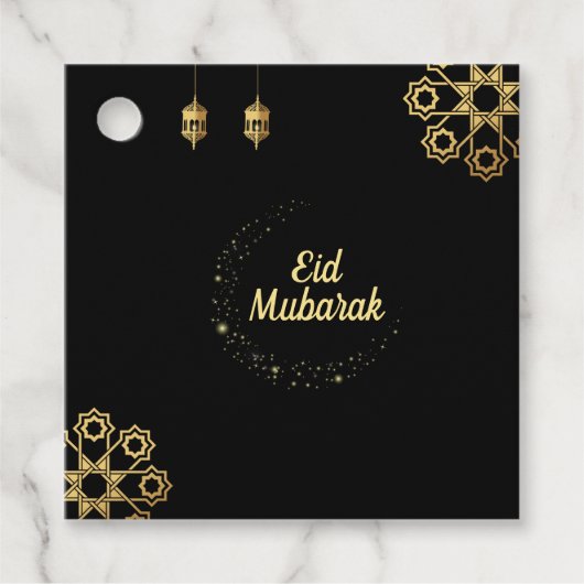 Eid Mubarak / Ramadan Kareem Golden Customize Bedankjes Labels (Voorkant)
