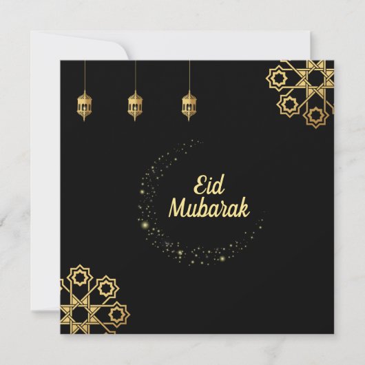 Eid Mubarak / Ramadan Kareem Golden Customize Kaart (Voorkant)
