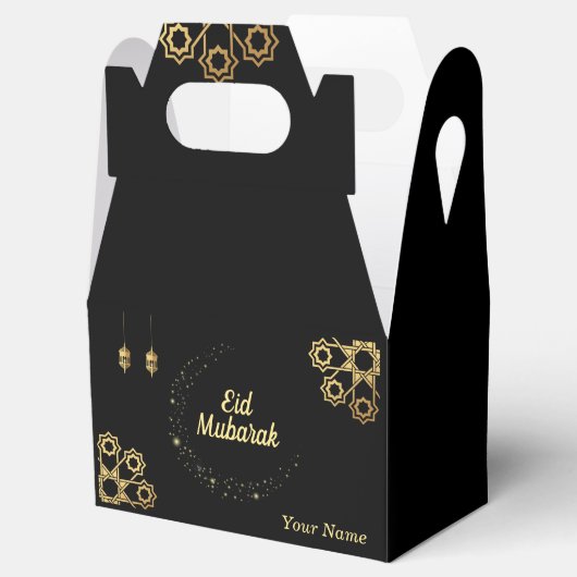 Eid Mubarak / Ramadan Kareem Golden Personalize Bedankdoosjes (Geopend)