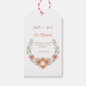 Eid Mubarak |Ramadan Mubarak Bloemen Krans Naam Cadeaulabel (Voorkant)