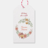 Eid Mubarak |Ramadan Mubarak Bloemen Krans Naam Cadeaulabel (Achterkant)