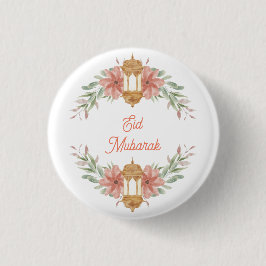 Eid Mubarak |Ramadan Mubarak Bloemen kranslamp Ronde Button 3,2 Cm