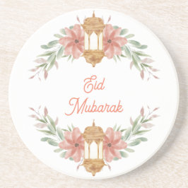 Eid Mubarak |Ramadan Mubarak Bloemen kranslamp Zandsteen Onderzetter