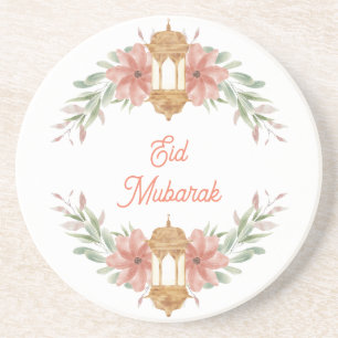 Eid Mubarak  Ramadan Mubarak Bloemen kranslamp Zandsteen Onderzetter