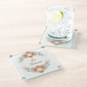 Eid Mubarak |Ramadan Mubarak Bloemenkrans Lamp Glazen Onderzetter (Schuin)