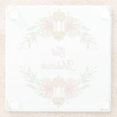 Eid Mubarak |Ramadan Mubarak Bloemenkrans Lamp Glazen Onderzetter (Achterkant)