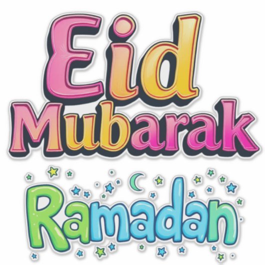 EID Mubarak + Ramadan Sticker (Voorkant)