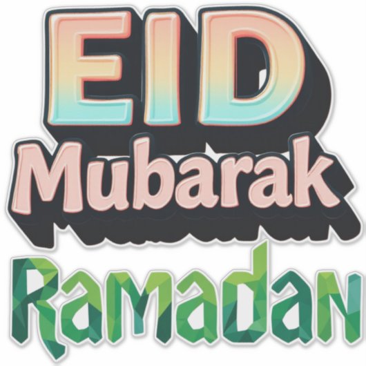 EID Mubarak + Ramadan Sticker (Voorkant)
