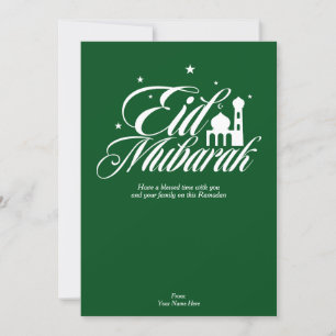 Eid Mubarak Ramadan Wenskaart massief groen Kaart