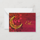 Eid Mubarak Red en Golden Notitiekaartje (Voorkant)