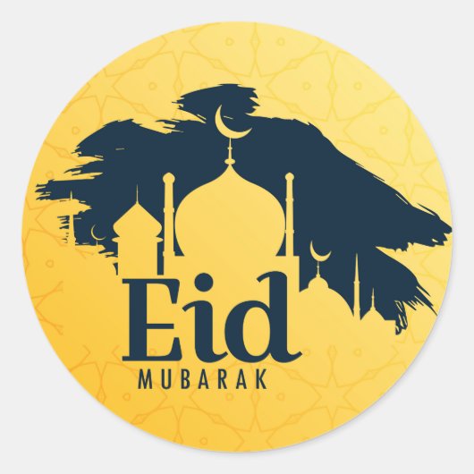 Eid Mubarak Ronde Sticker (Voorkant)