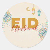 Eid mubarak ronde sticker (Voorkant)