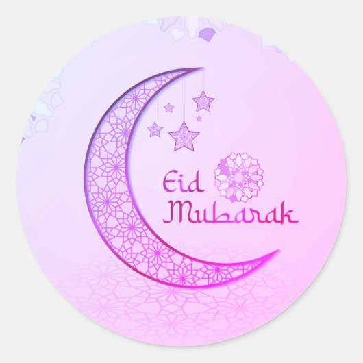 Eid Mubarak Ronde Sticker (Voorkant)