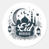 Eid Mubarak Ronde Sticker (Voorkant)