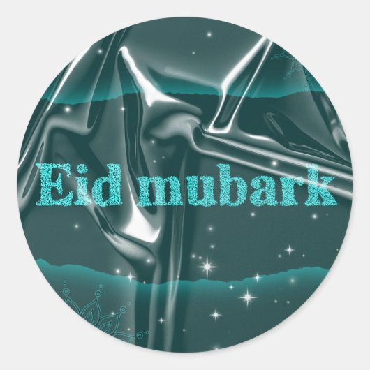 Eid mubarak ronde sticker (Voorkant)