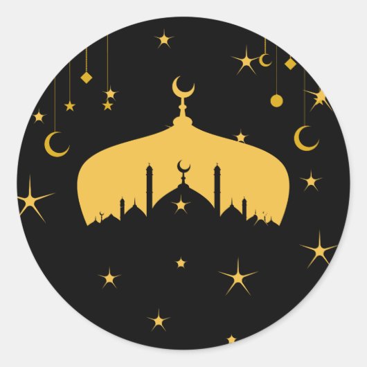 Eid Mubarak ronde Stickers (Voorkant)