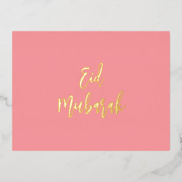 Eid Mubarak Roze Folie Feestdagen Briefkaart