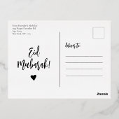 Eid Mubarak Roze Folie Feestdagen Briefkaart (Achterkant)