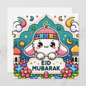 Eid Mubarak Schaap Feestdagenkaart (Voorkant / Achterkant)