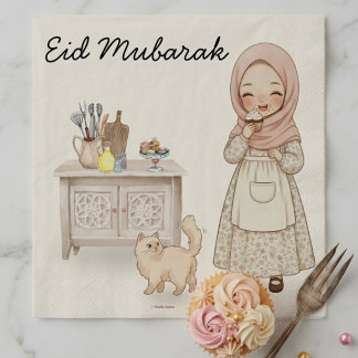 Eid Mubarak servet voor moslimkinderen